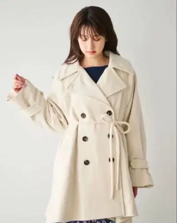 미들 기장 울 트렌치코트