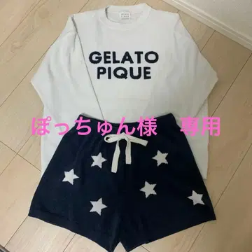 젤라또피케 스타 로고 자카드 풀오버 & 숏팬츠 SET