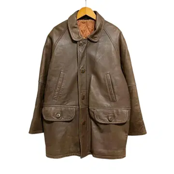 MC3 빈티지 가죽 카 코트 브라운 램 가죽 사이즈 M