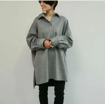 FASHFREN 스키퍼 오버 블라우스 그레이