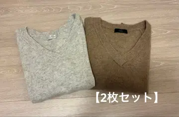 [ 2장 세트 ] Noble 노블 캐시미어 니트 V넥 니트