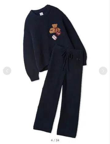 젤라또피케 베비모코베아사가라 풀오버 & 롱팬츠 세트 네이비