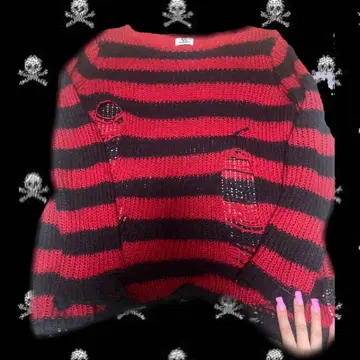 VOLCANA & APHRODITE 빨검 스트라이프 니트