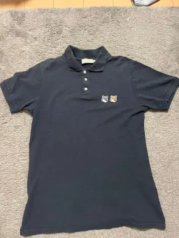 메종 키츠네 네이비 피케 셔츠 S