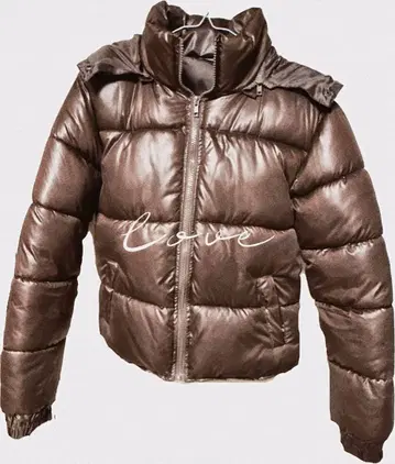 브라운 다운 자켓 퍼 포함