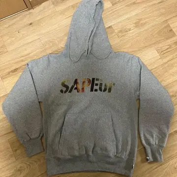 사풀 SAPEur 그레이 후드티 모나리자 S 사이즈