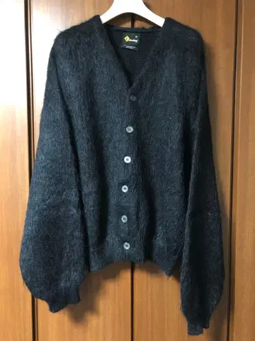 빈티지 모헤어 가디건 Jockey 블랙 M 70년대