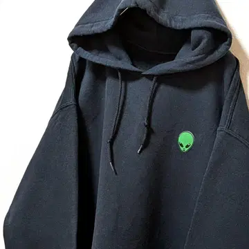 아티스트 유니온 우주인 로고 자수 후드 맨투맨 블랙 블랙 구제 의류