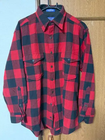 펜들턴 레드/블랙 체크 플란넬 셔츠