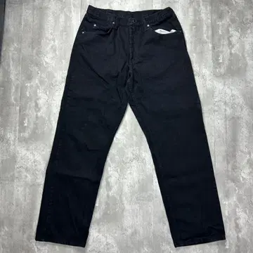 랭글러 가죽 로고 택 청바지 블랙 데님 W34 6011