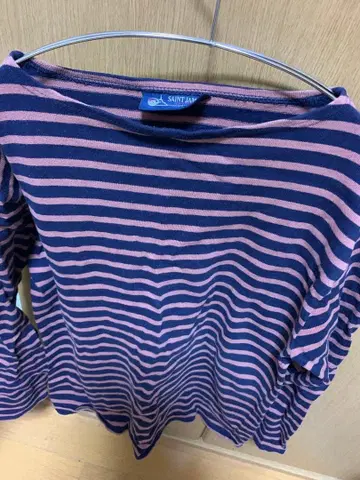 SAINT JAMES 7부 소매 티셔츠 네이비/핑크