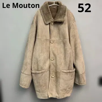 Le Mouton 무스탕 코트 리얼 가죽 양가죽 52 모카 브라운