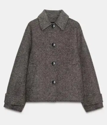 ZARA 헤링본 무늬 숏코트