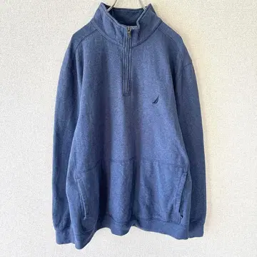 NAUTICA 하프 지퍼 원포인트 자수 로고 아메카지 스트릿 2XL