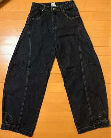 HOOK -select- 역산 디자인 벌룬 청바지 블랙