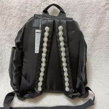 댄스 위드 비쥬 펄 장식 블랙 백팩 발수 경량