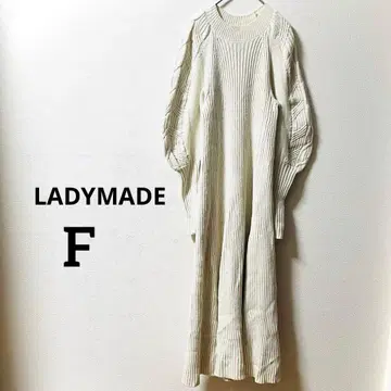 LADYMADE 케이블 슬리브 니트 원피스 아이보리 프리 사이즈