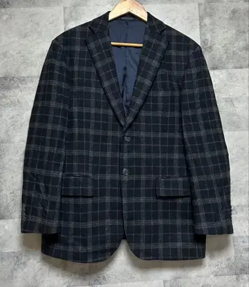 비토리오 카리니 테일러드 자켓 체크 무늬 다크 그레이 44