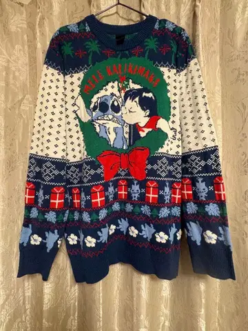 USA 구제 의류 Disney 릴로&스티치 크리스마스 스웨터 L 사이즈