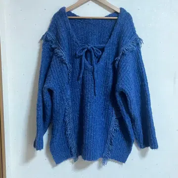 LOWRYS FARM 2WAY 프린지 멜란지 블루