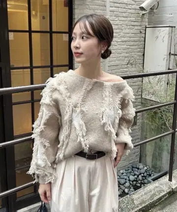 mystic 프린지 니트