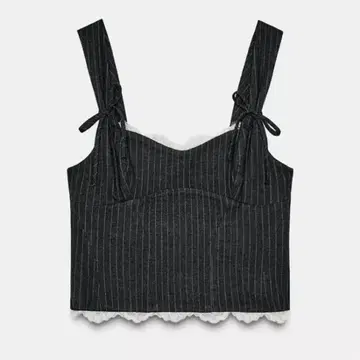 [ ZARA ] 핀스트라이프 레이스 상의 M 사이즈