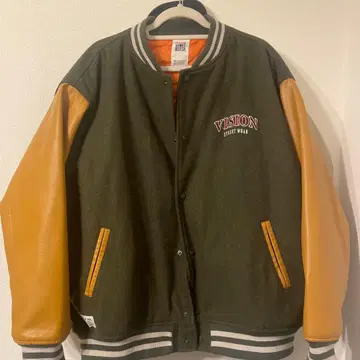 VISION 바시티 자켓 올리브 탄