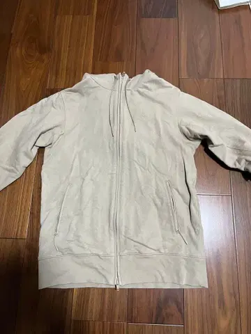 Y-3 베이지 풀 집업 후드티