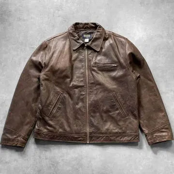 Vintage 리얼 가죽 싱글 라이더 자켓 XL 천연 가죽 브라운