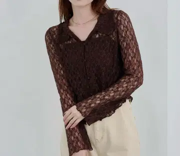 Kastane 옷깃 레이스 풀오버 카스타네