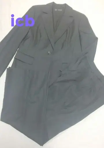 icB 블랙 수트 셋업 팬츠 수트 빅 사이즈 테일러드 취업