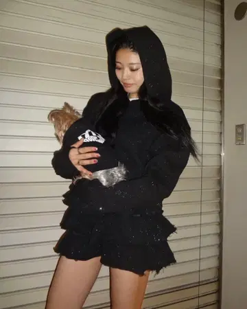 HTH 글리터 미니 스커트 블랙