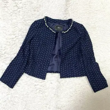 [ 거의 새상품 ] 그레이스 콘티넨탈 노카라 자켓 트위드 펄