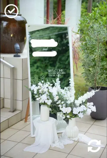 웨딩 웰컴 스페이스 화이트 조화