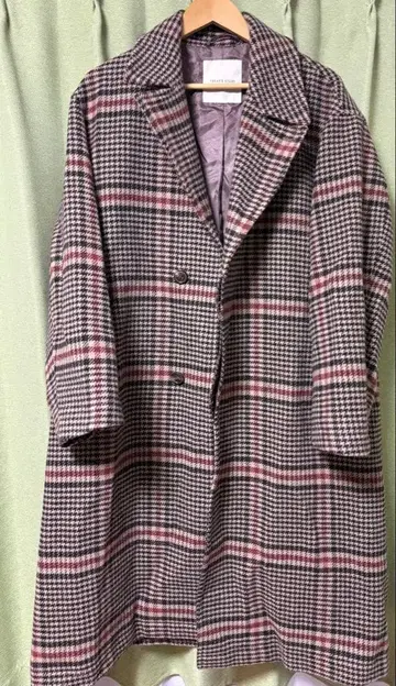 프릭스스토어 롱 코트 하운드투스 체크 패턴