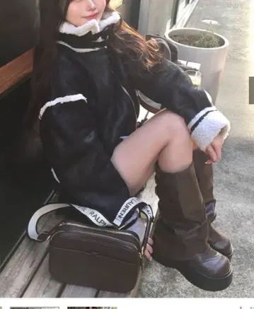 보아털 블랙 자켓