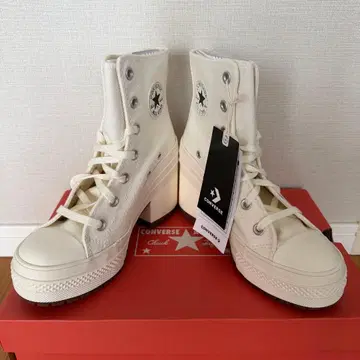 한국 한정판 컨버스 하이컷 힐 스니커즈 23cm 흰색 화이트