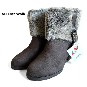 새상품 택 포함 ALLDAY Walk 퍼 부츠 브라운 23.5