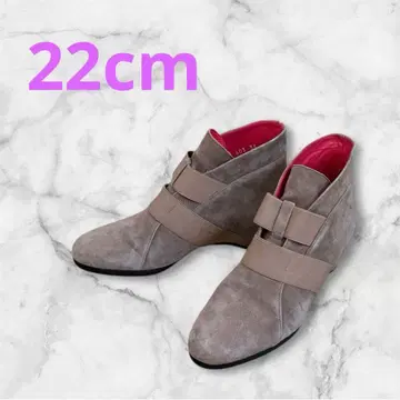 스웨이드 스트랩 부티 파드칼레 22cm 베이지