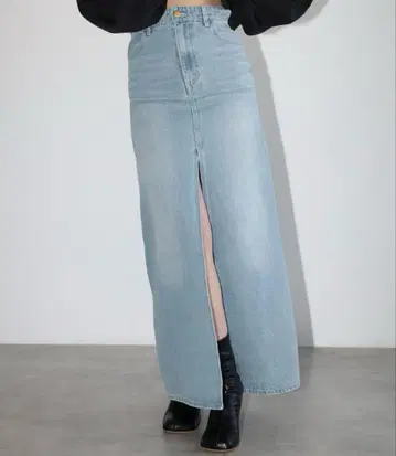 ENC 프론트 슬릿 데님 스커트