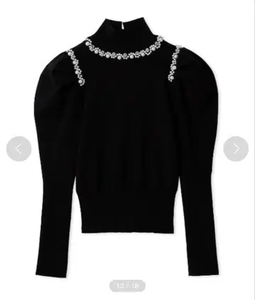 [ 새상품급 ] SNIDEL 비쥬 트리밍 니트 풀오버