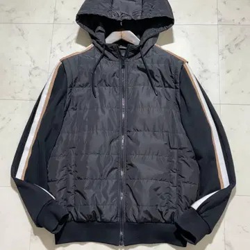 새상품급 HUGO BOSS 패딩 자켓 M 상당 현행 블루종 스트라이프