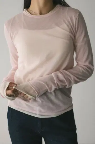 [ 미사용 ] style mixer 시어 스킨 니트탑