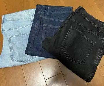 UNIQLO 스트레이트 데님 팬츠 블랙 블루 계열 3세트