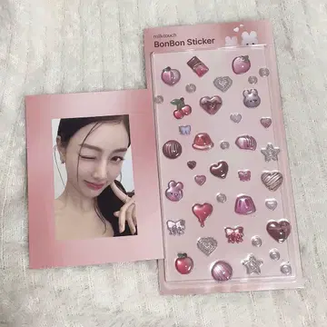 밀크터치 모자 꽁지 스티커 지효 카드 TWICE