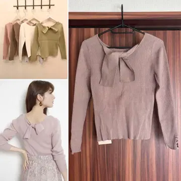 아푸와이저 리셰 백리본 니트 백산 니트 더스티 핑크