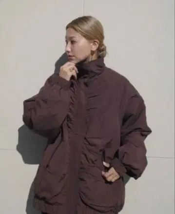 시마무라 hideka 방수 지퍼 사용 블루종 M 브라운