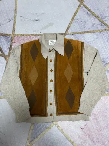 60s, 70s 아가일 니트 가디건 usa제 빈티지