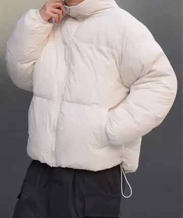 볼륨 에코 다운 자켓 풀 집업 나일론 파이버 다운 블루종