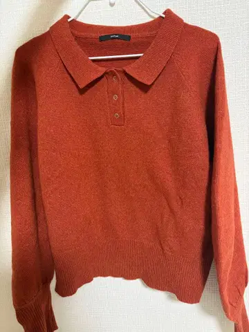 커브 슬리브 폴로 니트